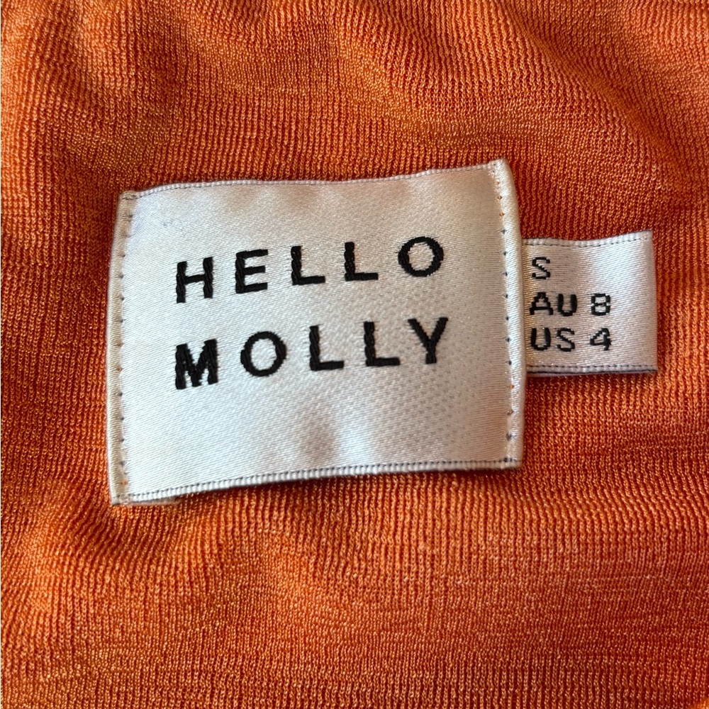 Hello Molly Orange Ruched Halter Top Mini Dress Size Small (US 4) - Picture 6 of 8
